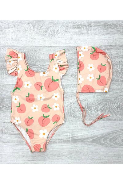 My Kids Wear Back Cross Ruffle Detailed Boned Girl's Swimsuit