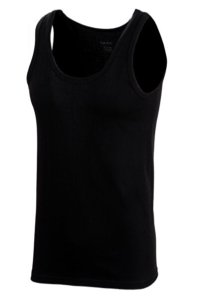GRSN Men's 3-Piece 100% Cotton Comfortable Combed Single Jersey Black Sling Undershirt