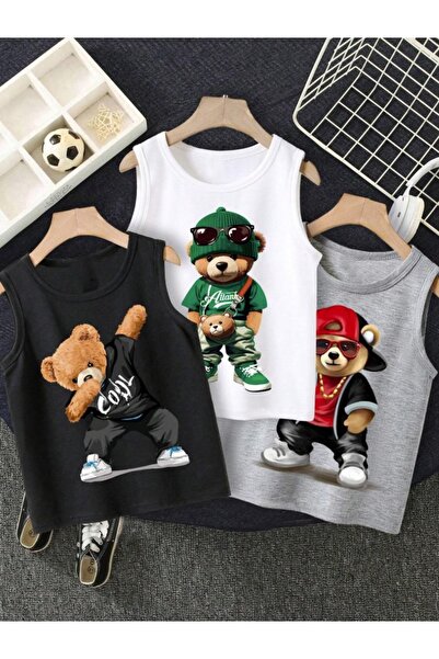 MORNİNG KİDS Tricou din bumbac pieptănat cu imprimeu Cool Bears pentru fete-b...