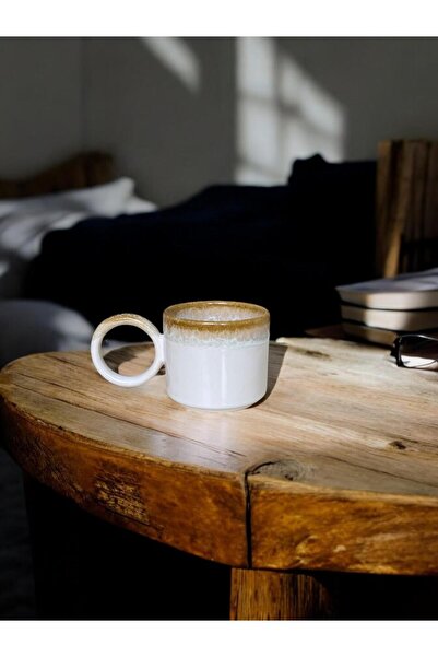 Keramika Stackable Halka Kulplu Çay ve Kahve Fincanı