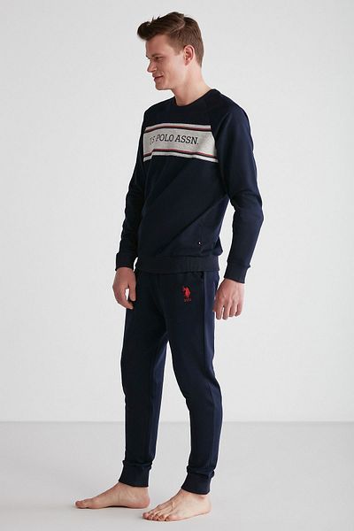 U.S. Polo Assn. Η.Π.Α. Polo Assn. Σετ ανδρικές πιτζάμες με μακρυμάνικη στρογγυλή λαιμόκοψη