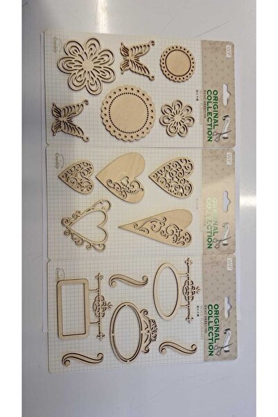craftsy Lazer Kesım Ahsap Stıker Lksa-011 3 Değişik Model