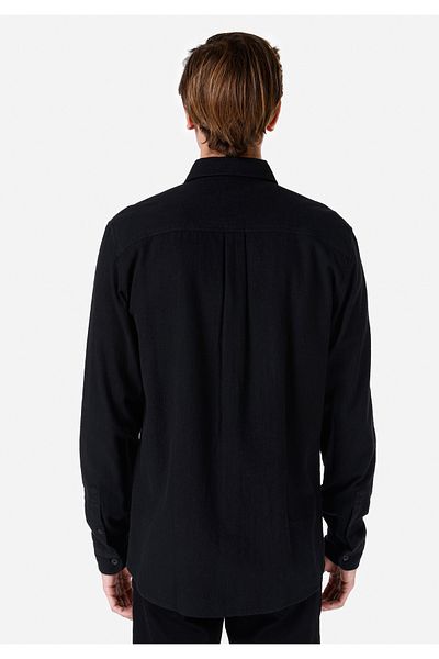 Colin's Cămașă cu mânecă lungă, neagră, cu gât, cu formă regulată