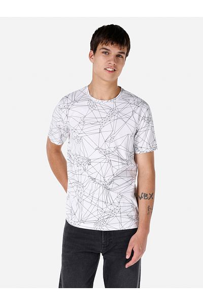 Colin's Tricou alb pentru bărbați - mâneci