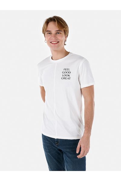 Colin's Tricou alb pentru bărbați - mâneci