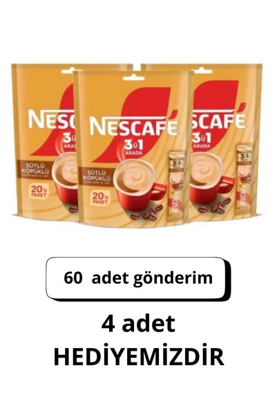 Nescafe 3'ü 1 Arada (üçü bir arada ) Sütlü Köpüklü 18 gr X 56 Adet - HEDİYE P...
