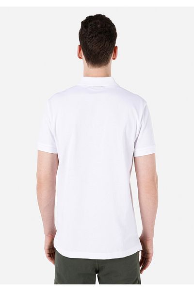 Colin's Tricou alb cu mânecă scurtă pentru bărbați, cu gât polo, cu croială normală