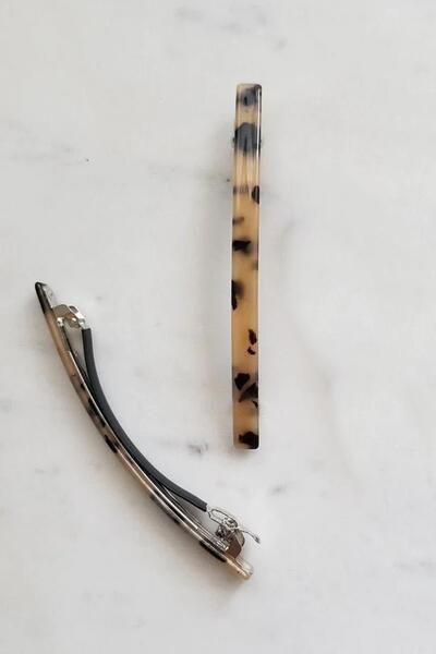 New Obsessions Plain Luxury Acrylic Turtle Back Automatic Hair Clip