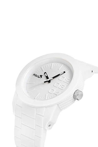 Polo Air ساعة يد رياضية للرجال بسلك سيليكون لون أبيض PL-0947E3x