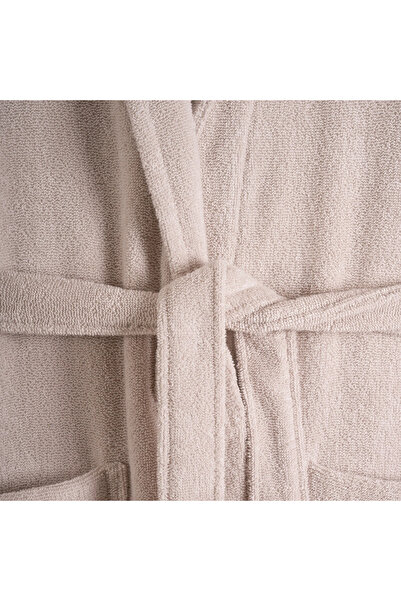 Penelope Noa Series - 100% Cotton Bathrobe, Stone Color, Size m