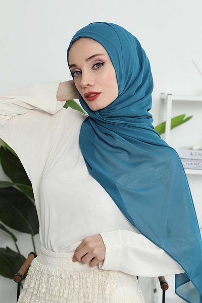 Aisha's Design شال شيفون بتصميم كلاسيكي عملي - PS-11