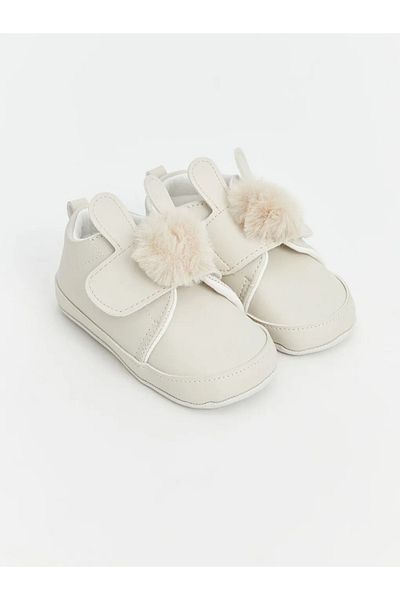 LC Waikiki Lcw Steps Beige Baby Girl Sneakers with Pompom Detail