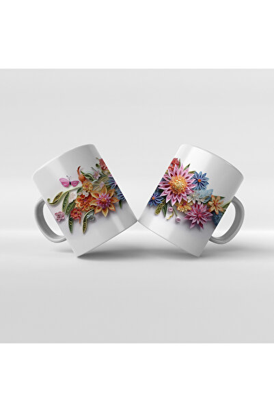 Rengineshop كوب بطبعة زهور - 12