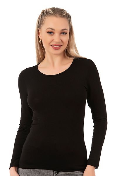 ÖZKAN underwear Özkan 7124 Γυναικεία Premium Μαλακό Άνετο Ύφασμα Viscose Crew λαιμόκοψη μακρυμάνικη πλεκτή μπλούζα