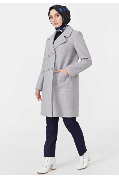 Setrms Gri Kruvaze Yaka Cepli Kaban