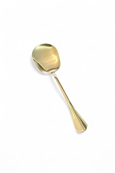 Madamev Set of 4 Gold Serving Spoons Stainless Steel Luxury Salad Dumpling Pastry Bakery Chicken Potato Serving Spoons