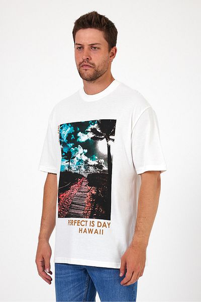 Rodi Ανδρικό μπλουζάκι με στάμπα Hawaii - Crew Neck 7021