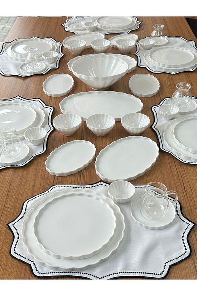 MD MİMOZA DEKOR Twist Breakfast Set for 6 People - 51 Pieces