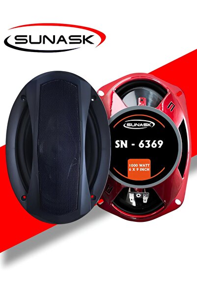 SUNASK Sn-6997 1000 Watt Oto Oval Hoparlör 4 Yollu Türk Malı 2 Adet