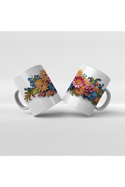 Rengineshop كوب مطبوع عليه زهور - 14