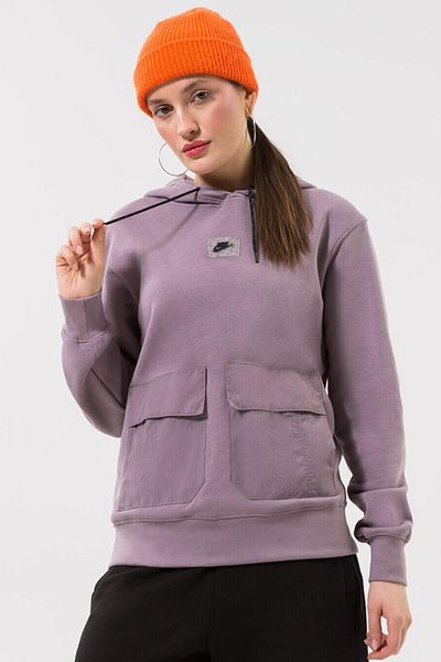 Nike Sportswear Fleece Women's Purple Hoodie Oversize Women's Wide Fit Hooded Sweatshirt Purple