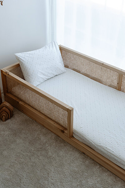 TBA COLLECTION Single Elastic Sheet Set | Green Dots