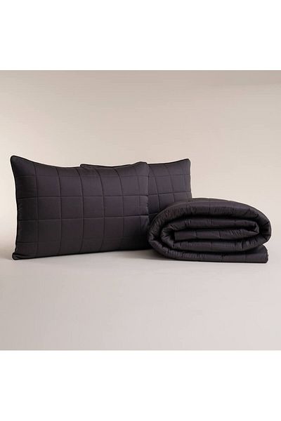 Penelope Anthracite Lia Series - 100% Cotton Satin Bedspread, 300X280 cm