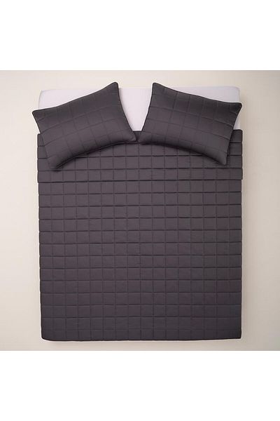 Penelope Anthracite Lia Series - 100% Cotton Satin Bedspread, 300X280 cm