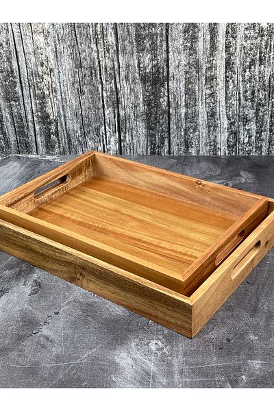 YzHome Luxury Tea Coffee Serving Large Size Acacia - 40*29cm Tray