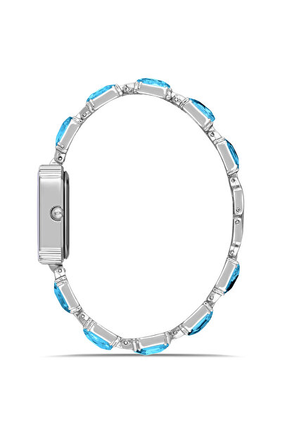 Polo Air Lüx Taşlı Kadın Kol Saati Gümüş Mavi Renk PL-1512B5x