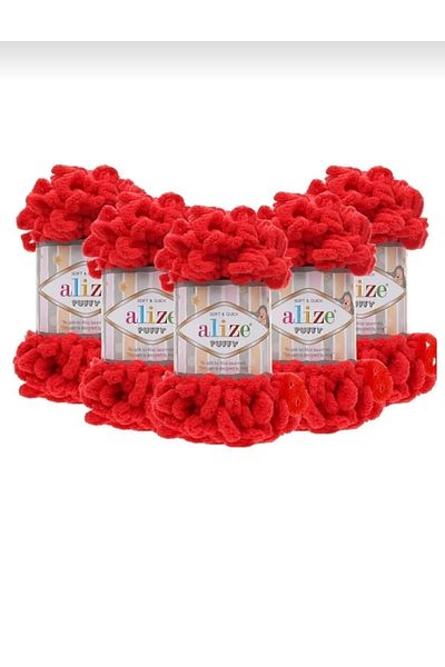Alize 56 Μοντέλα Red Puffy Finger Spinning - Πακέτο 5