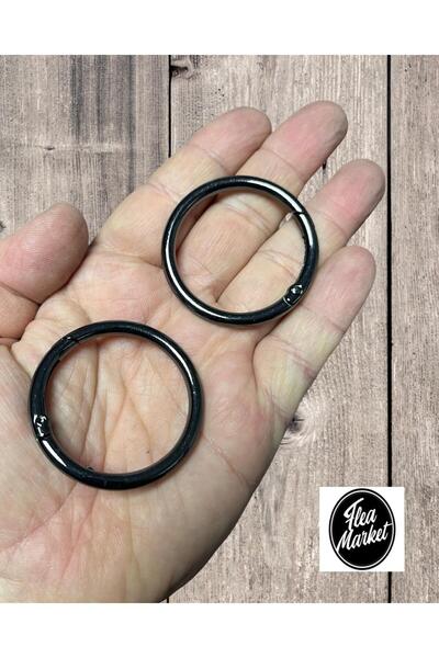 Flea Market حلقة حقيبة بمشبك أسود (القطر الداخلي 37 مم، القطر الخارجي 47 مم -...