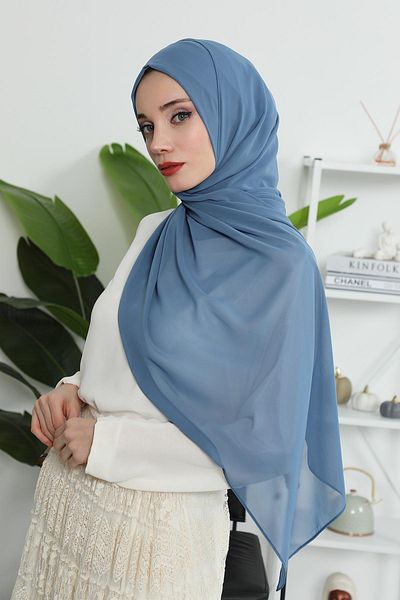 Aisha's Design شال شيفون بتصميم كلاسيكي عملي - PS-11