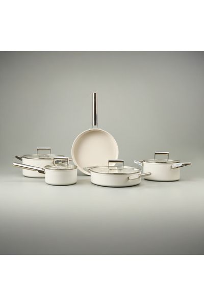 AROW Monza 9 Piece Cookware Set - Cream Color