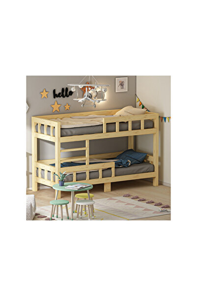 Home Stefany Montessori Doğal Ahşap Ranza