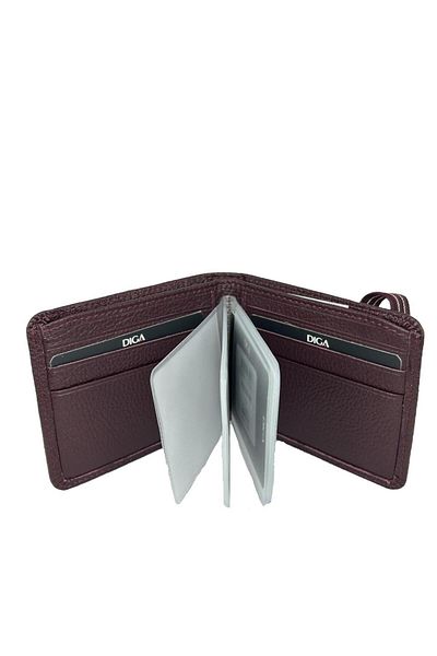 DİGA Diga 794 Claret Red Genuine Leather Elastic Card Holder Wallet