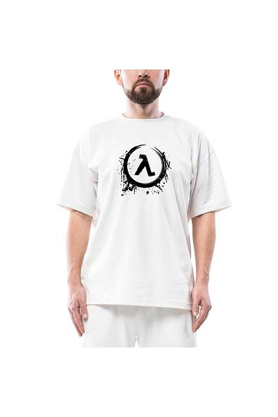 Z zepplin Λευκό μπλουζάκι με λογότυπο Half Life Splash Oversize