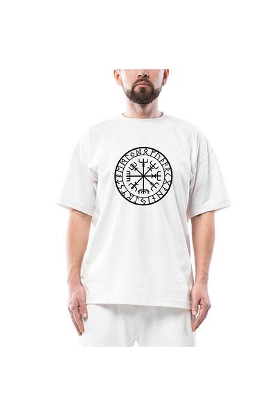 Z zepplin Λευκό μπλουζάκι Vikings Vegvisir Oversize