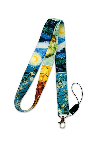 PABALAS Van Gogh Almond Blossom Tree Painting Design Neck Lanyard Strap Name Badge Holder-Phone Strap