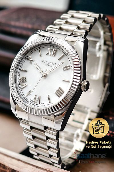 Lee Cooper Original Natural Mother of Pearl Dial Silver Steel Women's Wristwatch