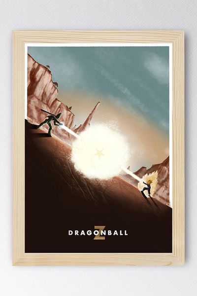 Saturn Dragon Ball Z Framed Painting - Manga Anime Poster Painting