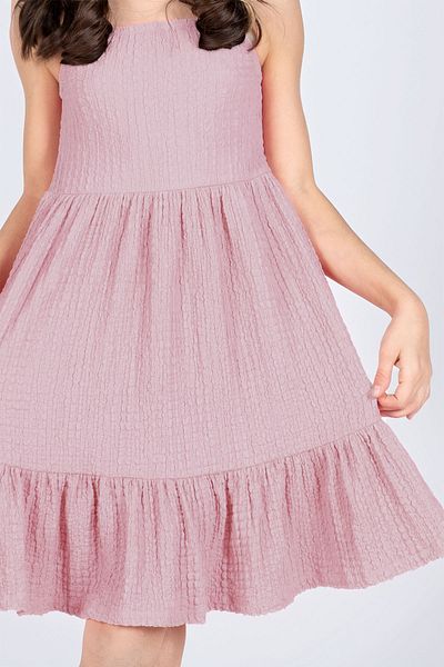 Kyron Girl's Wrapped Fabric Dress / Different Color Options