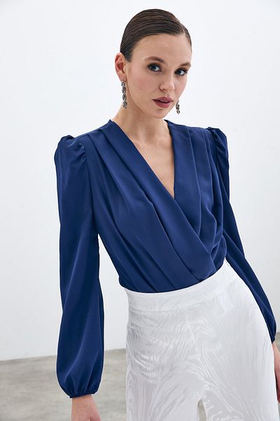 Sateen Φορμάκι με διπλό στήθος - Navy Blue
