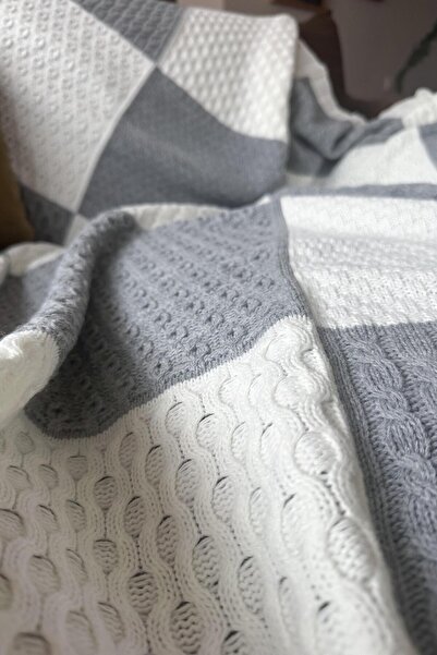 CHUBA CHOME102 Модель Patchwork TV ковдра - 130смx170см Сірий-Екрю