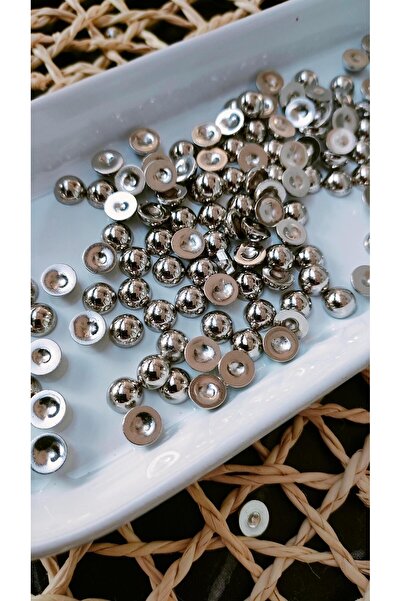 NMSONE نصف لؤلؤة 8 ملم فضية اللون 100 قطعة