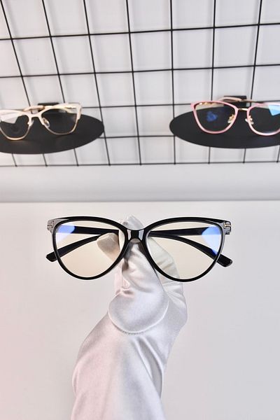 LOOKUP Blue Optical Glasses - Light Protection, Glass Changeable + Case + Cloth Gift Vintage
