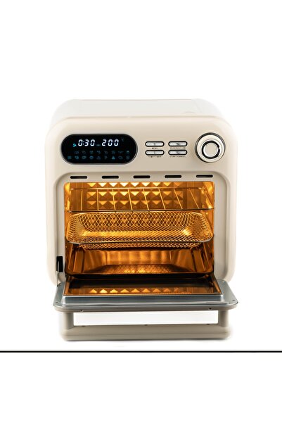 Berghoff GEM RETRO 18 Litre Vanilya Krem Rengi  Airfryer + Fırın