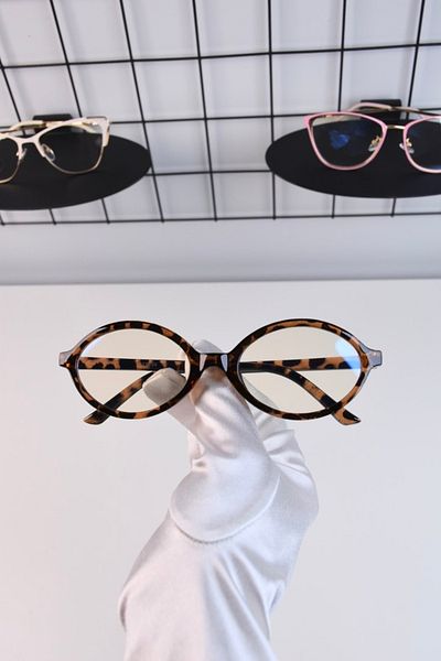LOOKUP Blue Optical Glasses - Light Protection, Glass Changeable + Case + Cloth Gift Vintage