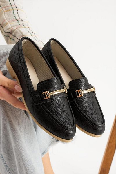STOCON Women's Ballerina Chain Buckle Lightweight Comfortable Sole Stylish Casual Shoes Mother's Shoes Gift Stc1070