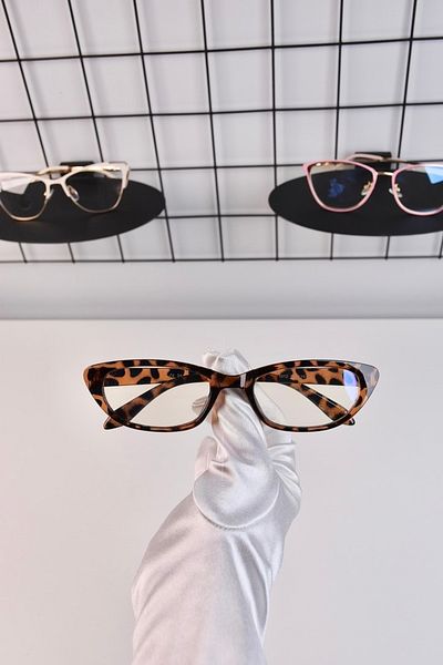 LOOKUP Blue Optical Glasses - Light Protection, Glass Changeable + Case + Cloth Gift Vintage